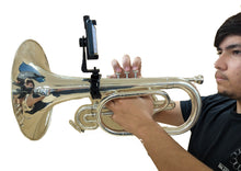 Load image into Gallery viewer, Low Brass Phone Lyre 1.5"-2” Clamp for Trombone, Mellophone, Flugelhorn, and more - LB100