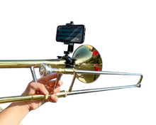 Load image into Gallery viewer, Low Brass Phone Lyre 1.5"-2” Clamp for Trombone, Mellophone, Flugelhorn, and more - LB100