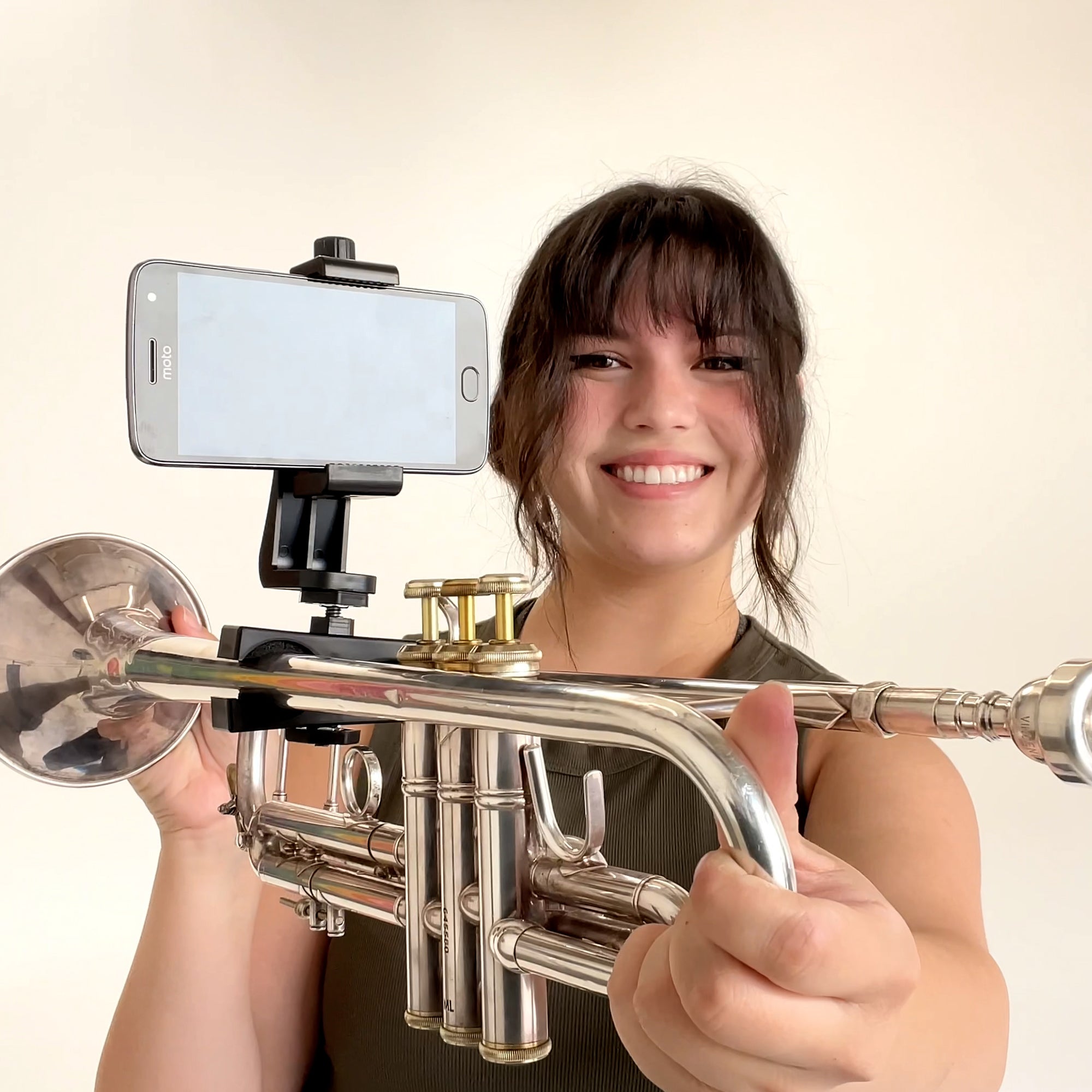 Gripophone Trumpet Phone Lyre - Securely Mount Your Phone To Your Horn, Easily Read Music From PDF, Take Videos While Playing, Made In USA
