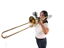 Load image into Gallery viewer, Low Brass Phone Lyre 1.5&quot;-2” Clamp for Trombone, Mellophone, Flugelhorn, and more - LB100
